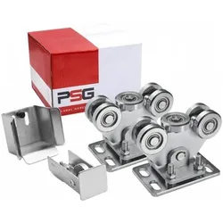 Schubkarre, Laufwagen für Tore 80mm 2 Stk. + Rolle + Rampensockel - Set