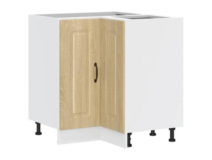 Helloshop26 Kalmar Eckschrank für die Küche, 75,5 x 75,5 x 81,5 cm, optimierte Aufbewahrung, verstellbare Füße, moderner Stil, aus Eichenholz, Sonoma 02_0049933