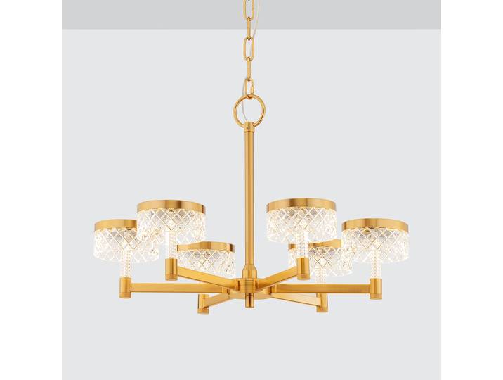 Kronleuchter Bion Ø 71cm Gold/Gold 6 Kabel ABS, Fassung ABS, Baldachin Aluminium, Gehäuse Leuchte Aluminium Nicht austauschbare LEDs