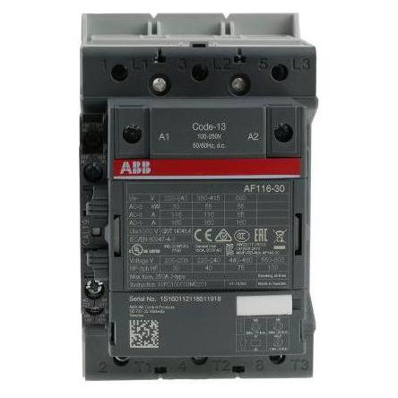 ABB 3 Pole 116A 250V 50/60HZ-DC Contactor (AF116-30-11-13)
