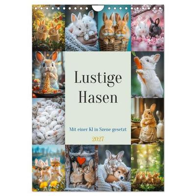 Lustige Hasen (Wandkalender 2027 DIN A4 hoch), CALVENDO Monatskalender