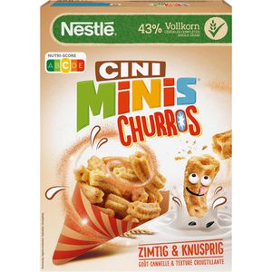 Nestle Cornflakes Cini Minis Churros, 360 g, laktosefrei & vegan, aus Getreide mit 42% Vollkornanteil