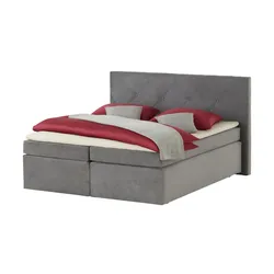 Boxspringbett  Surrey , grau , Maße (cm): B: 201 H: 122
