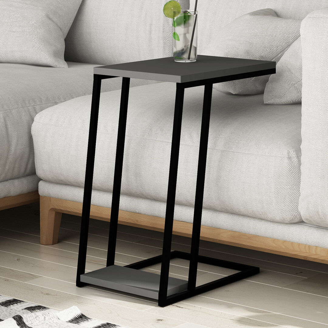 Wade Logan Aires Modern C Shape Side End Anthracite 57cm H X 30cm W X 40cm D