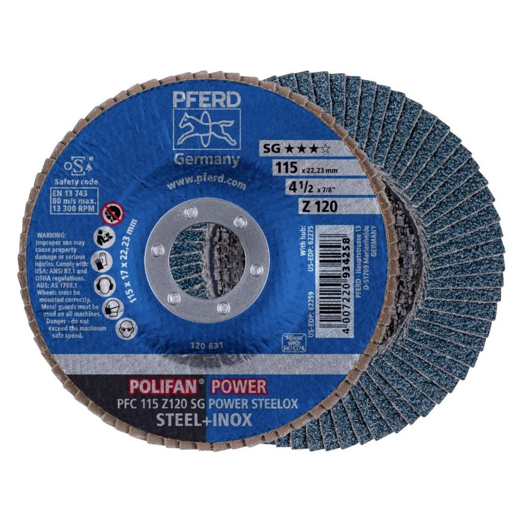 Pferd Fächerschleifscheibe POLIFAN PFC SG POWER STEELOX (120) (PFC 115 Z 120 SG POWER STEELOX)