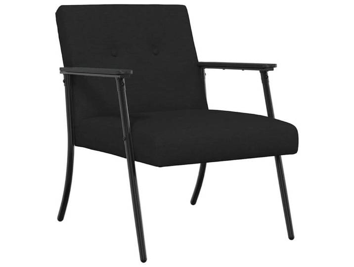 Fauteuil moderne en tissu - - 59x75x78 cm - Noir - Ergonomique - Rembourrage en mousse