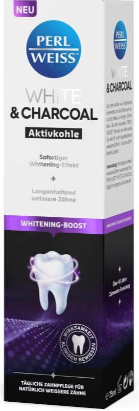 Perl Weiss White & Charcoal dentifrice blanchissant 75 ml