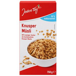 JedenTag Müsli Knuspermüsli Weniger süß, 750g