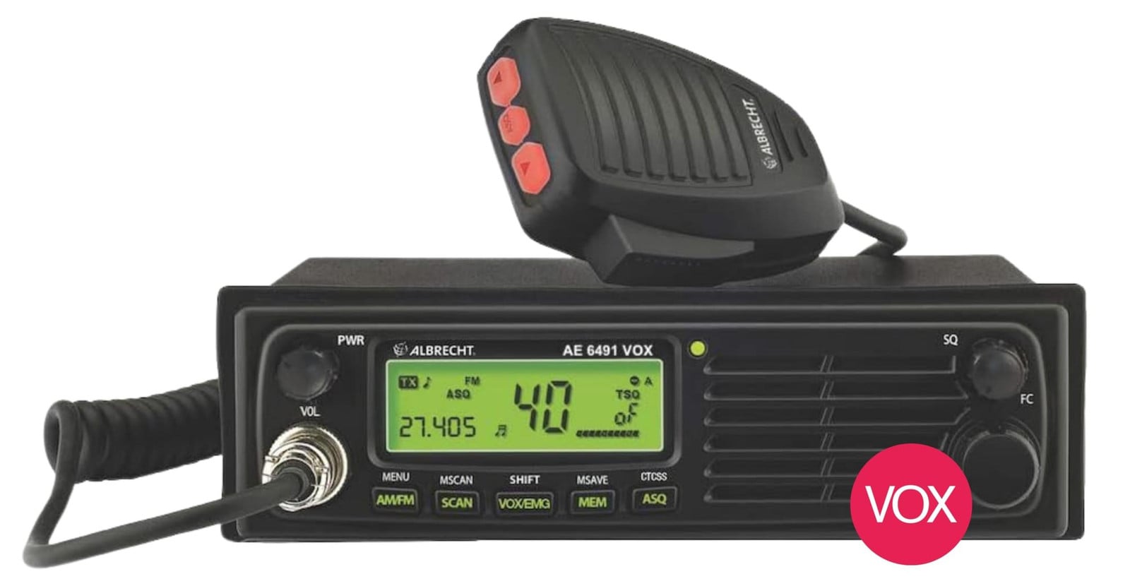 Albrecht AE 6491 CT CB-radio met VOX handsfree functie