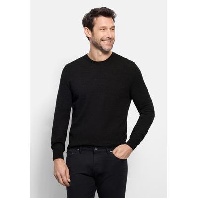 Strickpullover OLYMP "OLYMP Casual Strick, Pullover", Herren, Gr. M, graphit, 100% Schurwolle, Pullover Strickpullover