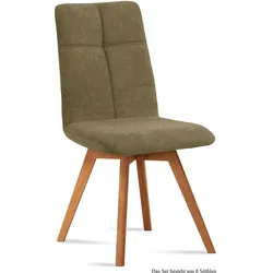 ESSZIMMERSTUHL (8er-Set) Dimut 47x92x60 Eiche geölt/Olivgrün