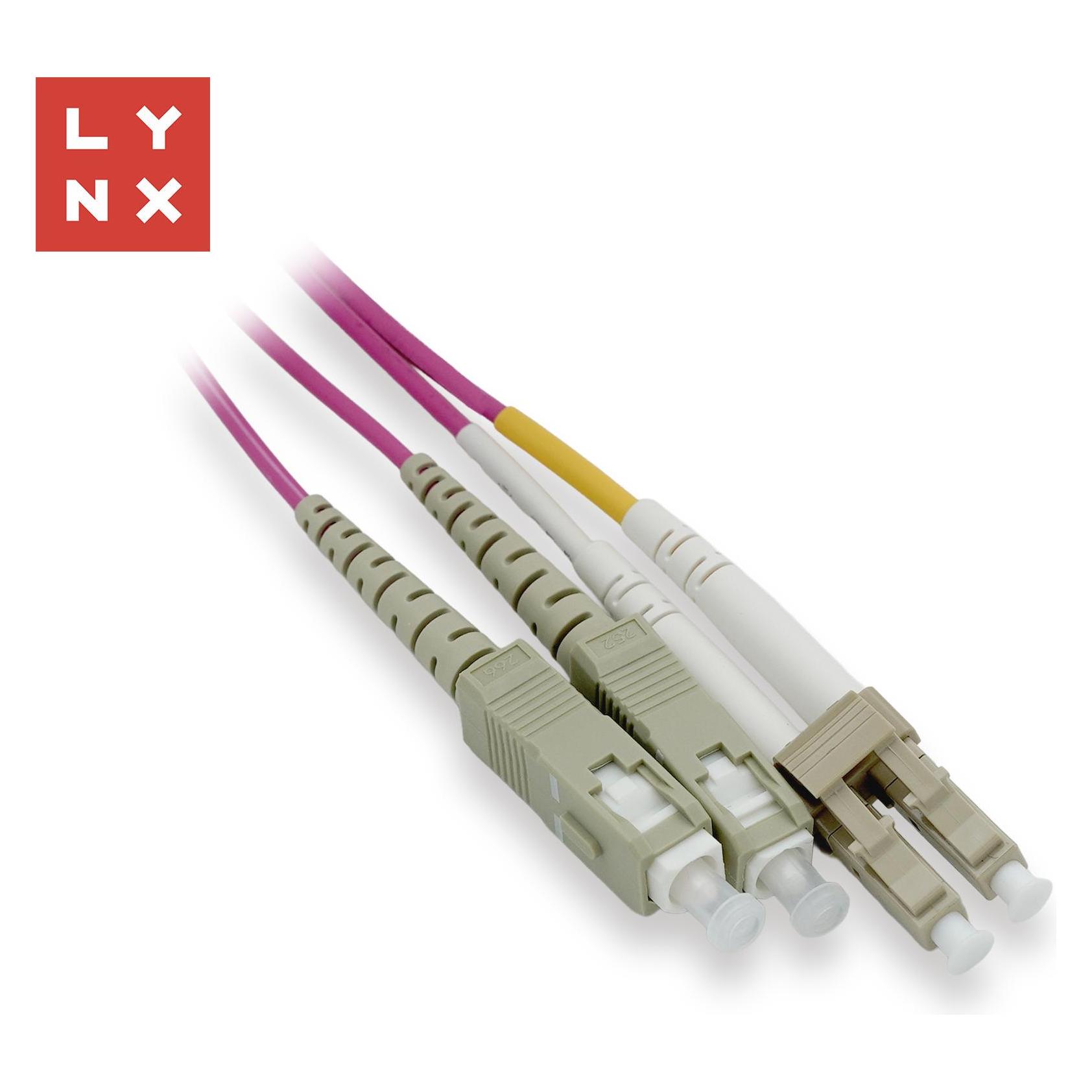 Lynx Cs LYNX duplexní patch kabel MM, OM4, LC/SC, 50/125µm, 2m (2 m) (LX-DPX-LC/SC-OM4-2)