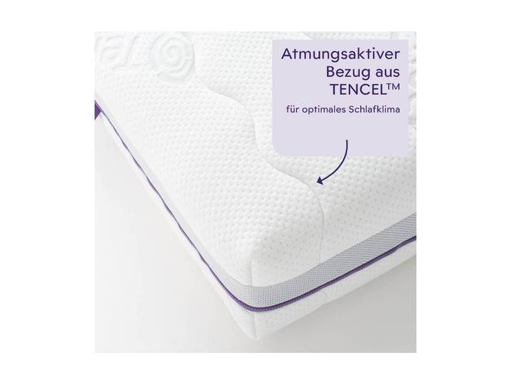 Kaltschaummatratze TRÄUMELAND Turin, Naturfaser , weiss (weiß), B:100cm H:20cm L:200cm, Bezug: 100% Modal (TENCEL™), Matratzen, Kaltschaummatratze, Erwachsenenmatratze mit 7-Zonen-Komfortschnitt