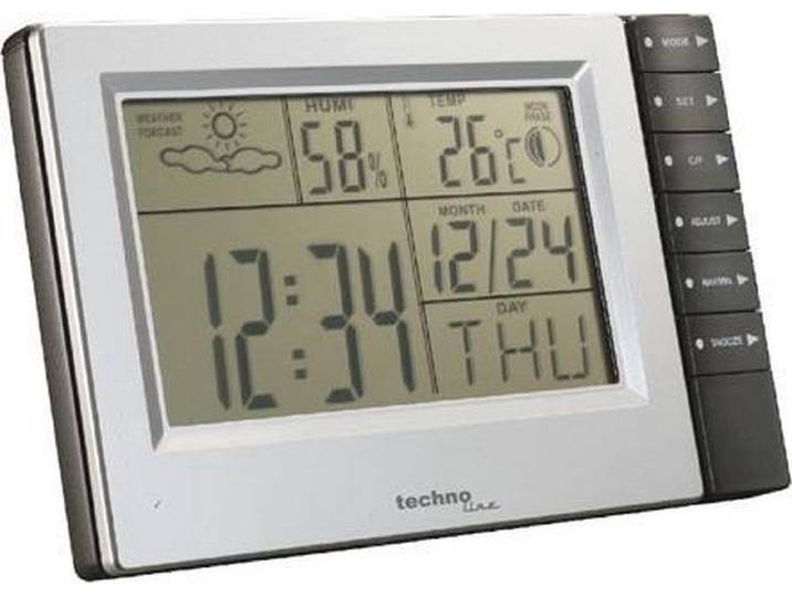 Technoline WS 9121 - Weerstation - Temperatuur en luchtvochtigheid - Aluminium Zwart