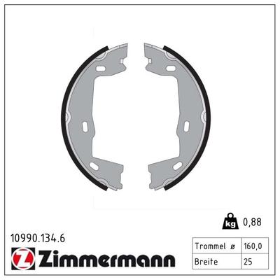 ZIMMERMANN Bremsbackensatz, Feststellbremse 10990.134.6 Hinterachse für Opel SAAB Vaughall