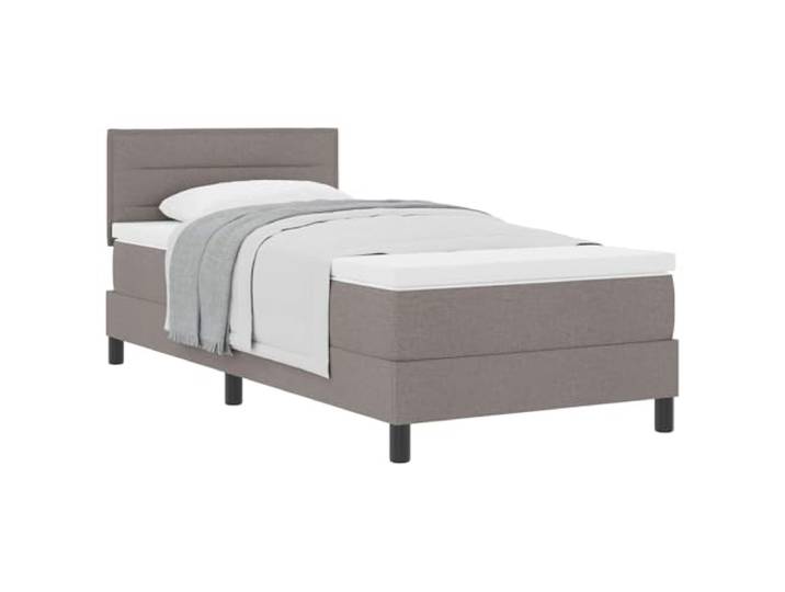 KKgypkn Boxspringbett mit Kopfteil Taupe 90 x 200 cm Stoff – Modernes Design mit verstellbarem Kopfteil, atmungsaktivem Stoffbezug und Taschenfederkernmatratze