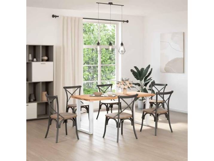 HGPOTUY Esstischbeine U-Form 2 STK. Weiß 70x72-73 cm Stahl Pulverbeschichteter Stahl, quadratisches Design, verstellbare Nivellierfüße, vorgebohrte Löcher, moderne Ästhetik