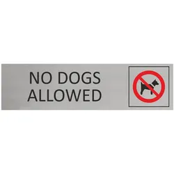 CombiCraft Aluminium Türschild No Dogs Allowed 165x45mm mit 3M-Tape zur Befestigung, einfache Kennzeichnung von Räumen und Bereichen