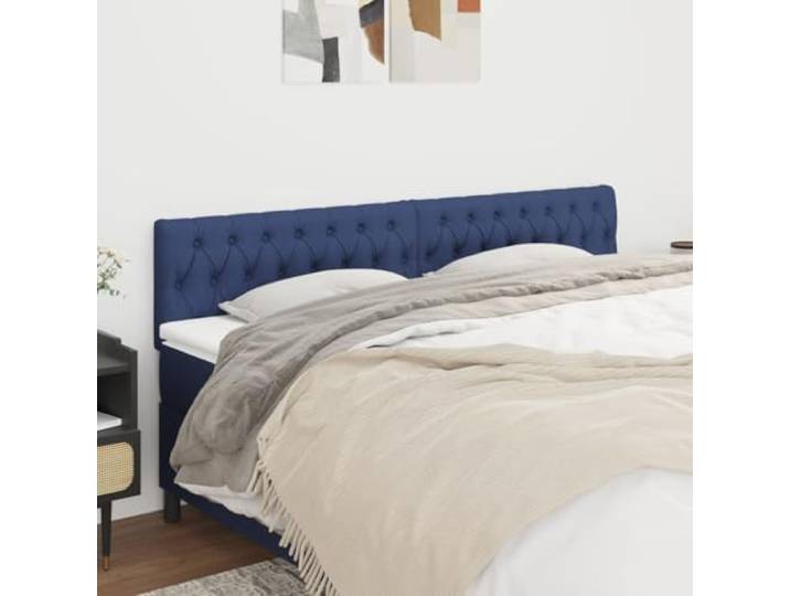 KTHLBRH Kopfteil 2 Stück blau aus Stoff klassisch elegantes Design für Bettrahmen mit verstellbarer Höhe und Beinen aus massivem Lärchenholz Material strapazierfähig atmungsaktiv Unterstützung