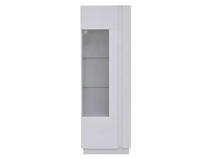 Vitrine blanche en panneau de particules avec porte en acrylique