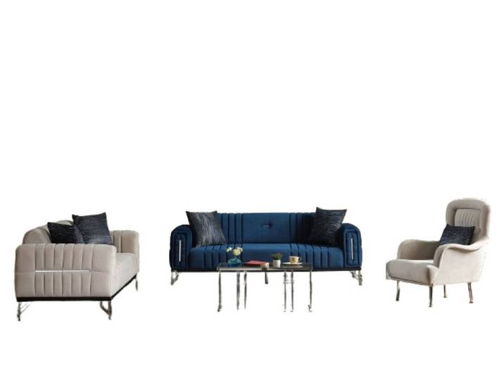 Xlmoebel Polstergarnitur Elegantes Sofa-Set aus Textil in zeitgenössischem Design, (Polstergarnitur, 3-tlg., 2x Sofa Sitzer + 1x Sessel), Hergestellt in Europa