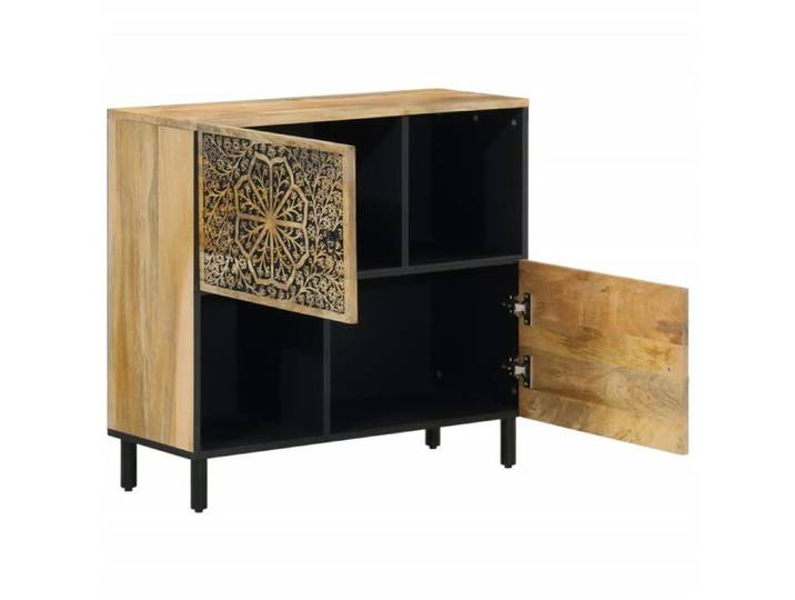 Brun Armoire latérale CHIC BUFFET RANGEMENT 80x33x75 cm bois massif de manguier N16606