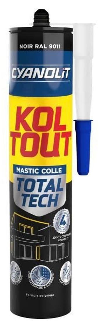 Cyanolit Total Tech Fixeer- en afdichtingslijm - Zwart - 290 ml kardoes - Multifunctioneel en flexibel