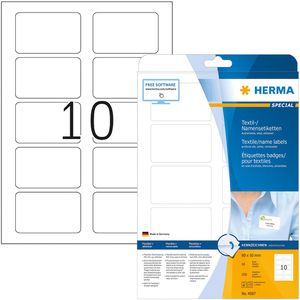 Herma Namensetiketten 4587, weiß, 80 x 50mm, selbstklebend, ablösbar, 100 Stück