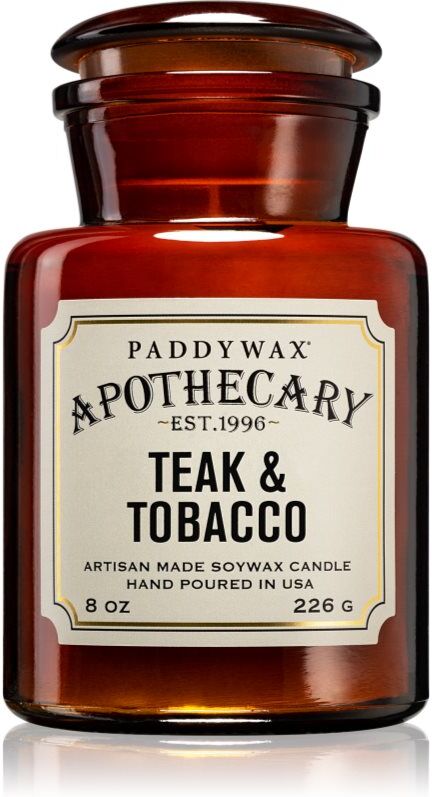 Paddywax Apothecary Teak & Tabacco bougie parfumée 226 g