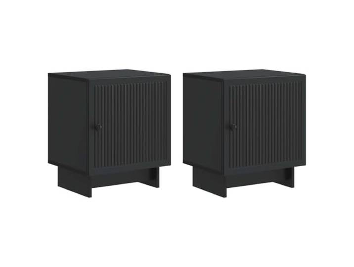 Coespram Nachttisch 2er Set Schwarz 43 x 34,5 x 50 cm Holzwerkstoff Stilvolles Beistelltisch-Duo fürs Schlafzimmer: Kompakte Ablage mit Schublade für persönliche Utensilien griffbereit.