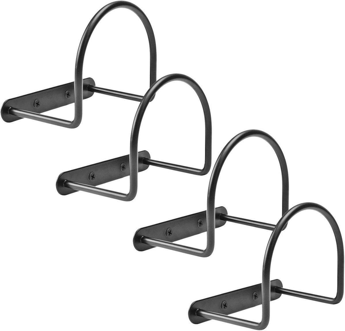 Zwart metalen hoedenrek met muurhanger voor ruimtebesparing, 11 x 15 cm