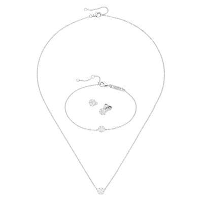 Schmuckset "Schmuckset 3-teilig mit Zirkonia, Silber 925", silber, GIORGIO MARTELLO MILANO, Schmuck_Sets, Damen, onesize, Silber 925 (Sterlingsilber), Schmuckset