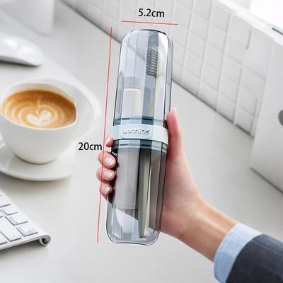 Uplifted Finds Portable Toothbrush Toothpaste Holder Travel Storage Case transparent Blue