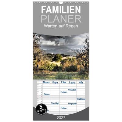 Familienplaner 2027 - Warten auf Regen mit 5 Spalten (Wandkalender, 21 x 45 cm) CALVENDO
