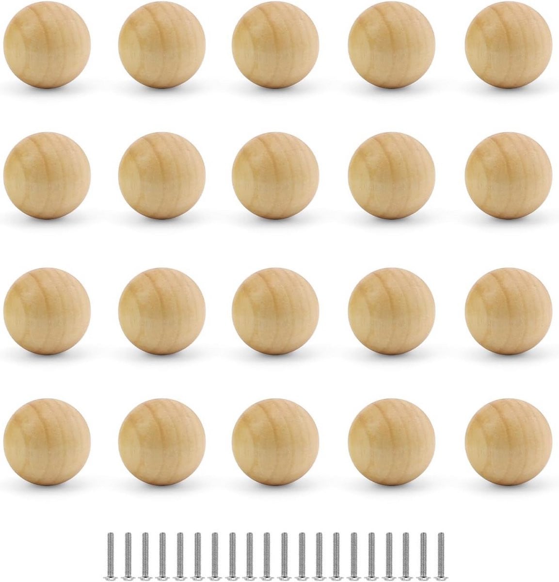 20x Houten Ronde Kommode Grepen voor Kastdeuren en Laden