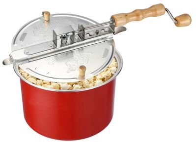 6.5 Quart Stovetop Popcorn Maker by Great Northern Popcorn (Red)