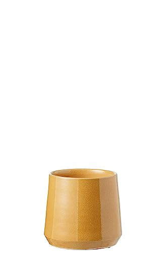J-Line Bloempot Rond Keramiek Oker Small - 2 stuks