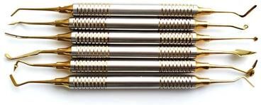 Uplift Essentials Dental Composite Resin Filling Spatula Set With Titanium Plated Heads gold