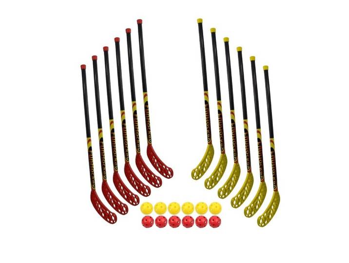 Bandito Kinder-Gartenset FunHockey (Floorball) Schläger Set 12 x Schläger und 12 x Bälle