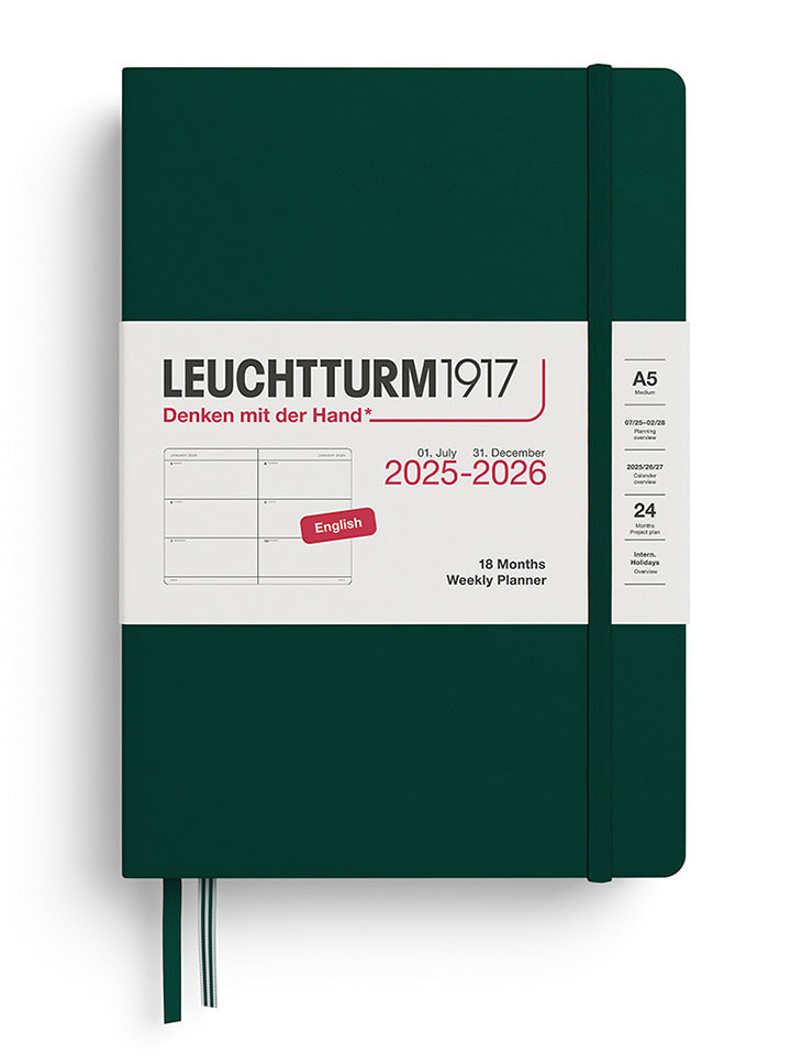 LEUCHTTURM1917 Wochenkalender & Notizbuch in Dunkelgrün - A5 - onesize