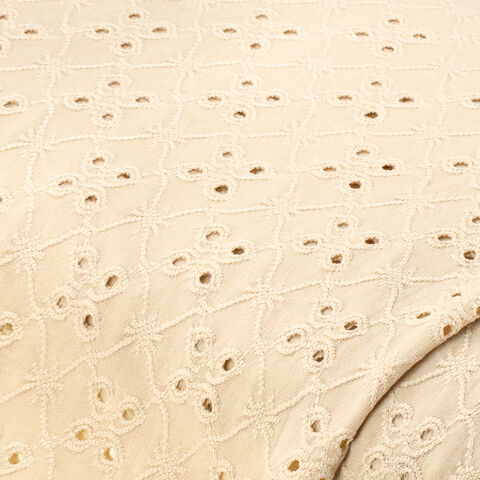 Elastik-Jersey "Lochmuster", creme