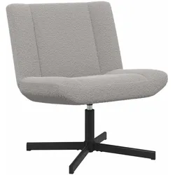 vidaXL Drehstuhl Hellgrau 63 x 75 x 76 cm Schafsleder