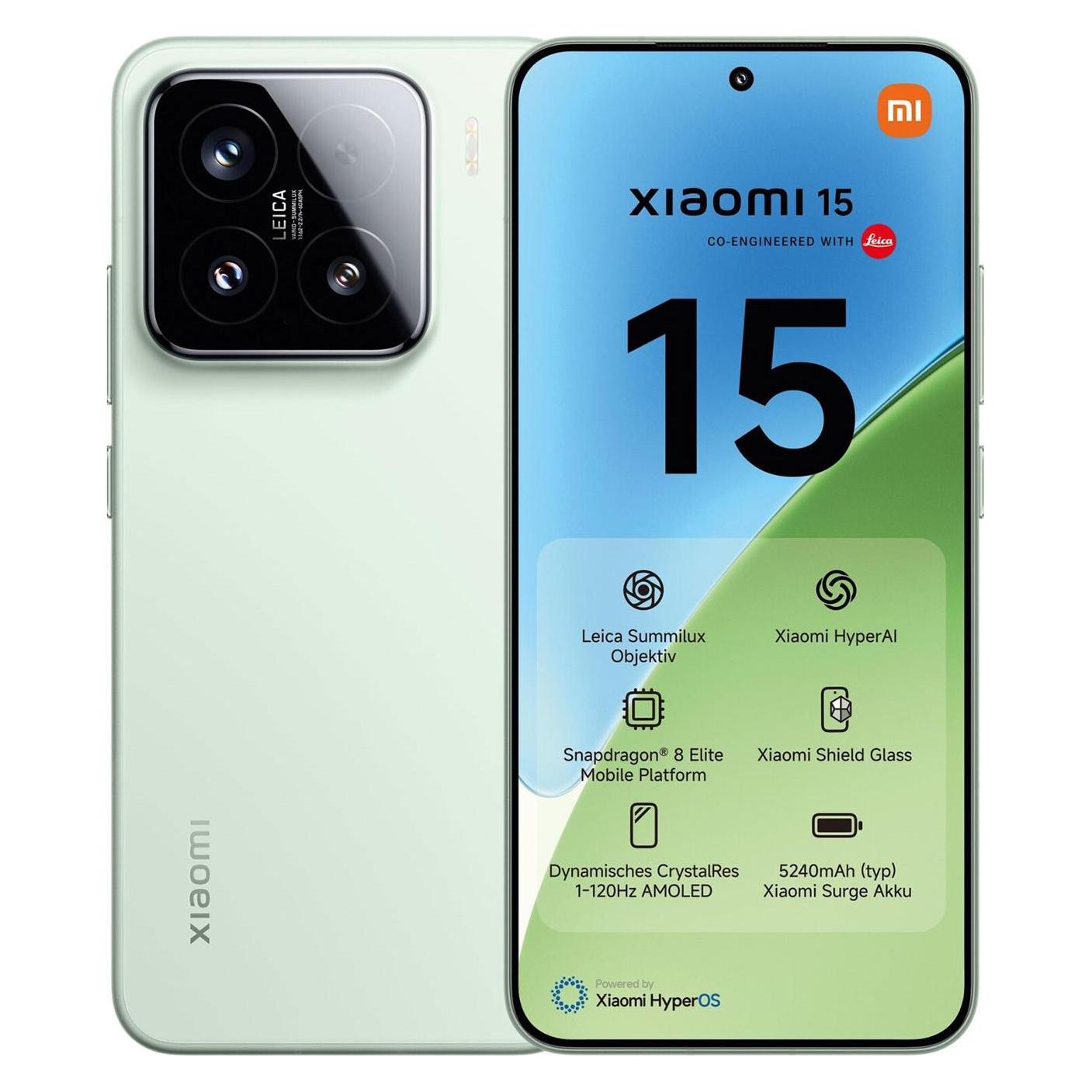 Xiaomi 15 (256 GB, Green, 6.36", Dual SIM, 5G) (MZB0IULEU)