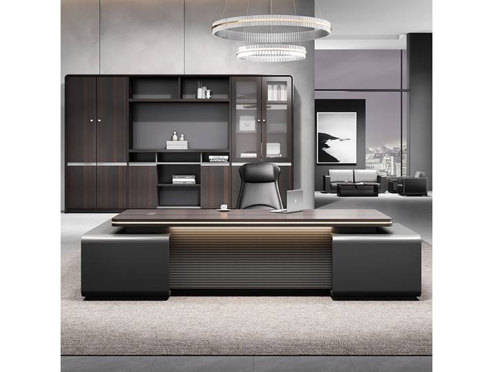 Bureau d'ordinateur en bois noir, mobilier moderne, avec rangement d'angle, tiroirs, style européen, pour ordinateur de bureau sur pied