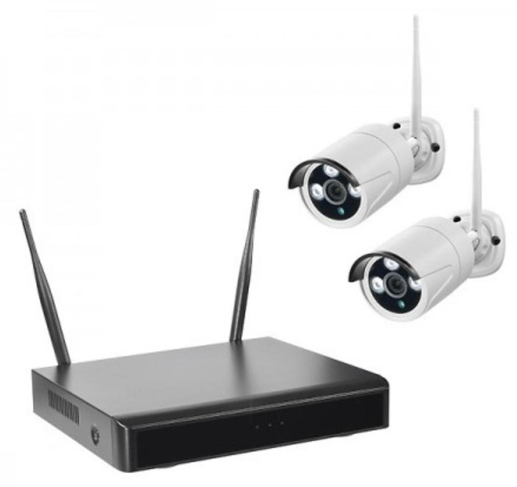 Indexa WLAN-Kamera-Set WR100 NVR HDD 1TB 2x Funk-Kamera