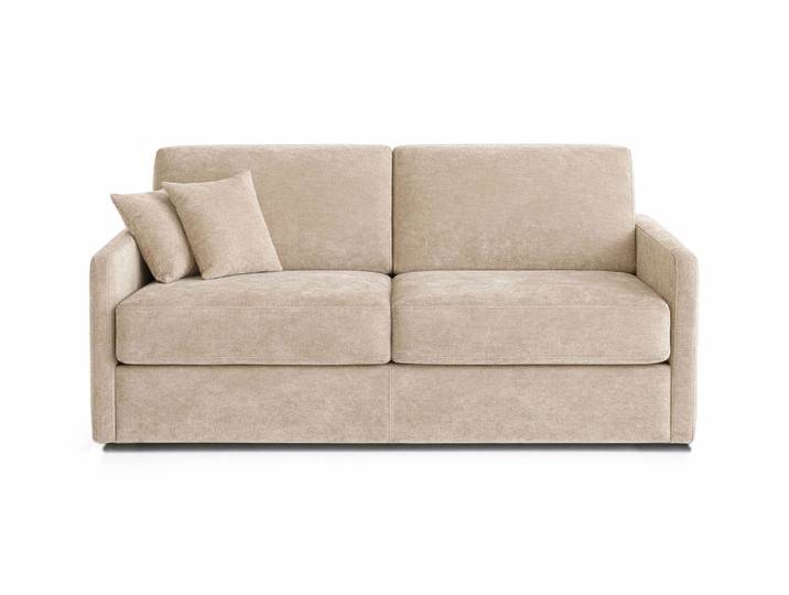 PALAISEAU - Petit canapé convertible 2 places - Velours, Beige