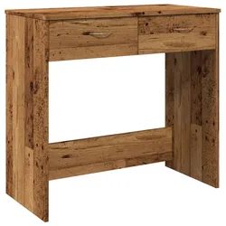 Helloshop26 - Schreibtisch Tisch Arbeitsplatz Computermöbel Arbeitszimmermöbel Antik-Stil 80 x 40 x 75 cm braunes Holzwerkstoff 02_0023971