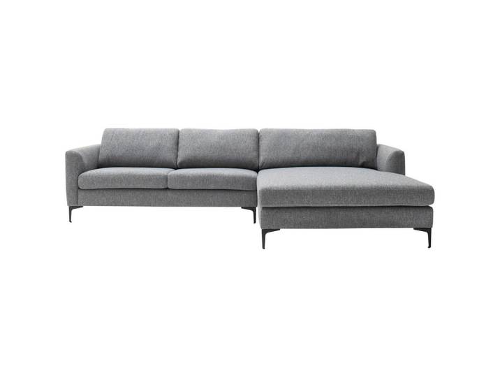 Schöner Wohnen Ecksofa, Blaugrau, Metall, Ottomane rechts, L-Form, 310x195 cm, Typenauswahl, Fußauswahl, Lederauswahl, Stoffauswahl, planbar, Armteilvarianten, Hocker erhältlich, individuell planbar, Wohnzimmer, Sofas & Couches, Wohnlandschaften, Ecksofas