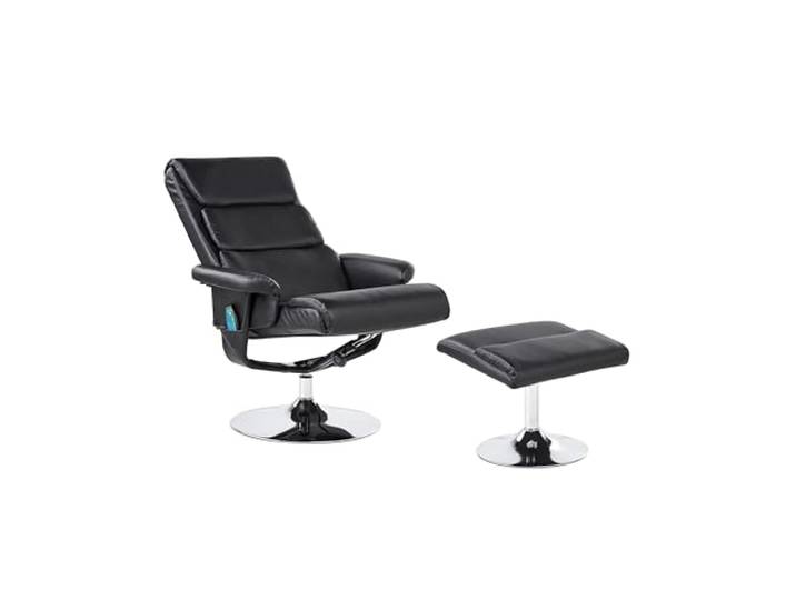 Beliani Massagesessel Kunstleder schwarz mit Heizfunktion, Timer und Fußhocker Legend