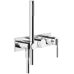 Gessi Ingranaggio Fertigmontageset Einhebelmischer Dusche/Wanne, eckige Platte für Unterputz-Körper, 63543710, Farbe: Messing PVD